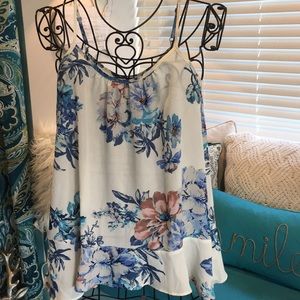 Charming Charlie flowy tank/sleeveless top M/L
